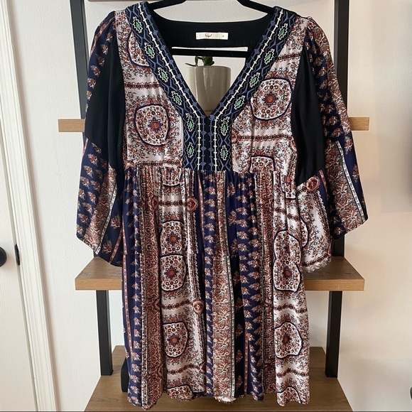 HAZEL Boho Printed Dress - Picture 1 of 5
